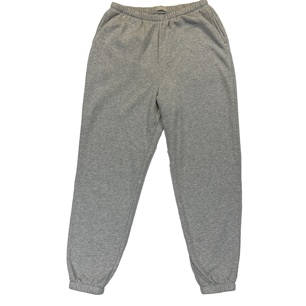 Nuuds Heavyweight Fleece Jogger Sweatpants Gray Womens L Relaxed Lounge Pants